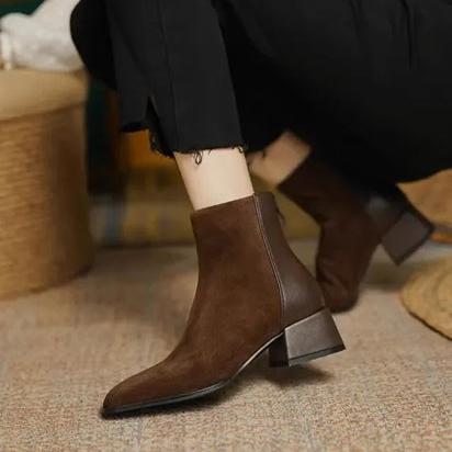 Ida - Bequeme Ankle Boots mit rutschfester Reißverschluss und runder Spitze