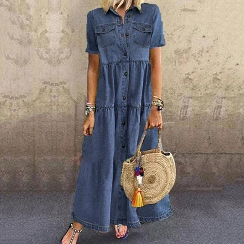 Brenda Maxi Denim Dress