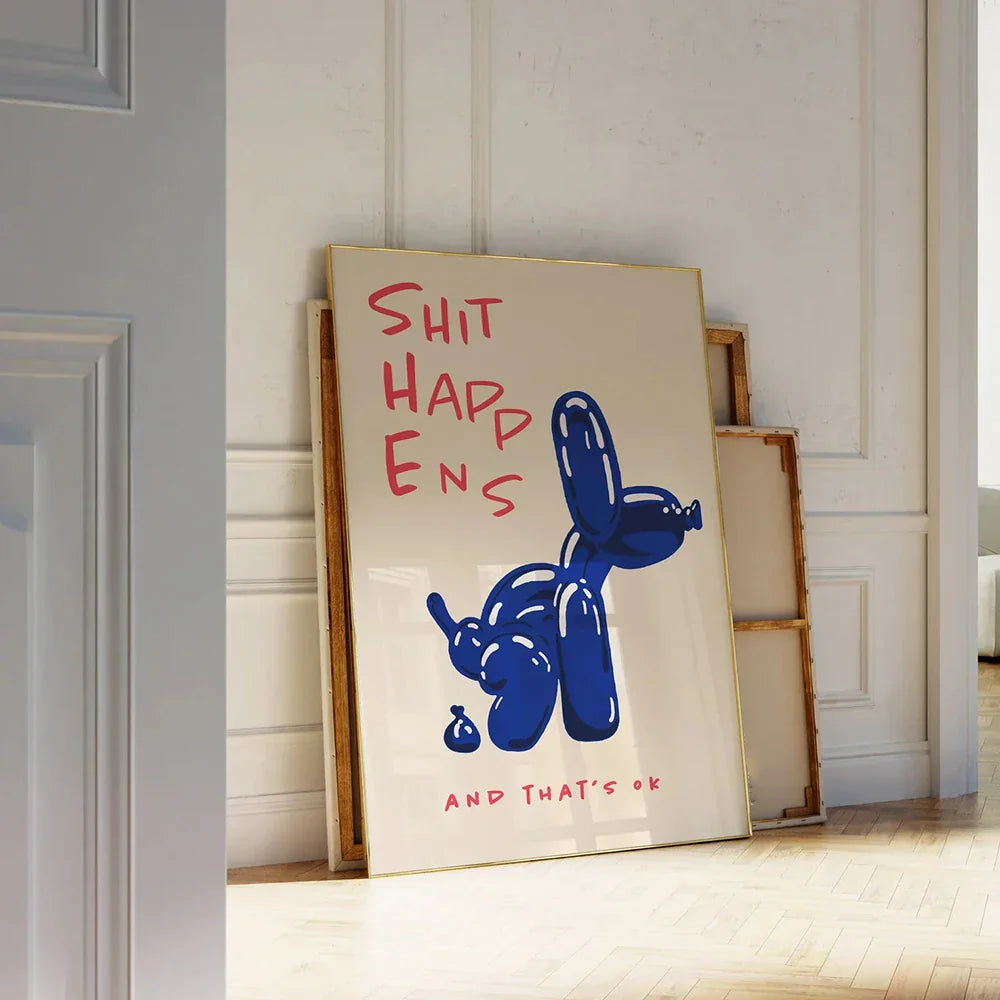 QuirkyFun - Humoristische Wanddekoration Hund Ballon