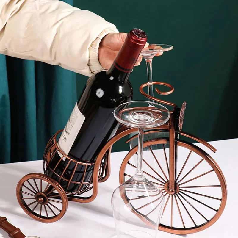 Pedal&Pour - Vintage Weinregal mit Glashaltern