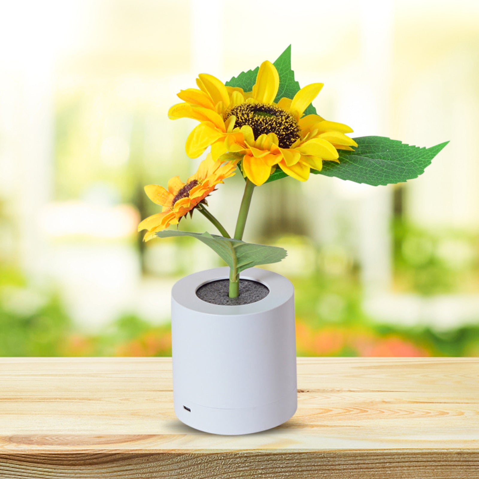 SolBlomst – Drahtlose LED Sonnenblumenlampe zur Dekoration