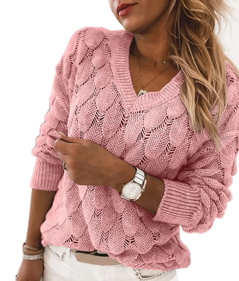 Ally - Bequemer Pullover mit V-Ausschnitt