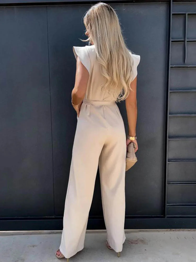 Elvira Eleganter Overall mit Schleifendetail – Luxuriöses Einteiler für Frauen
