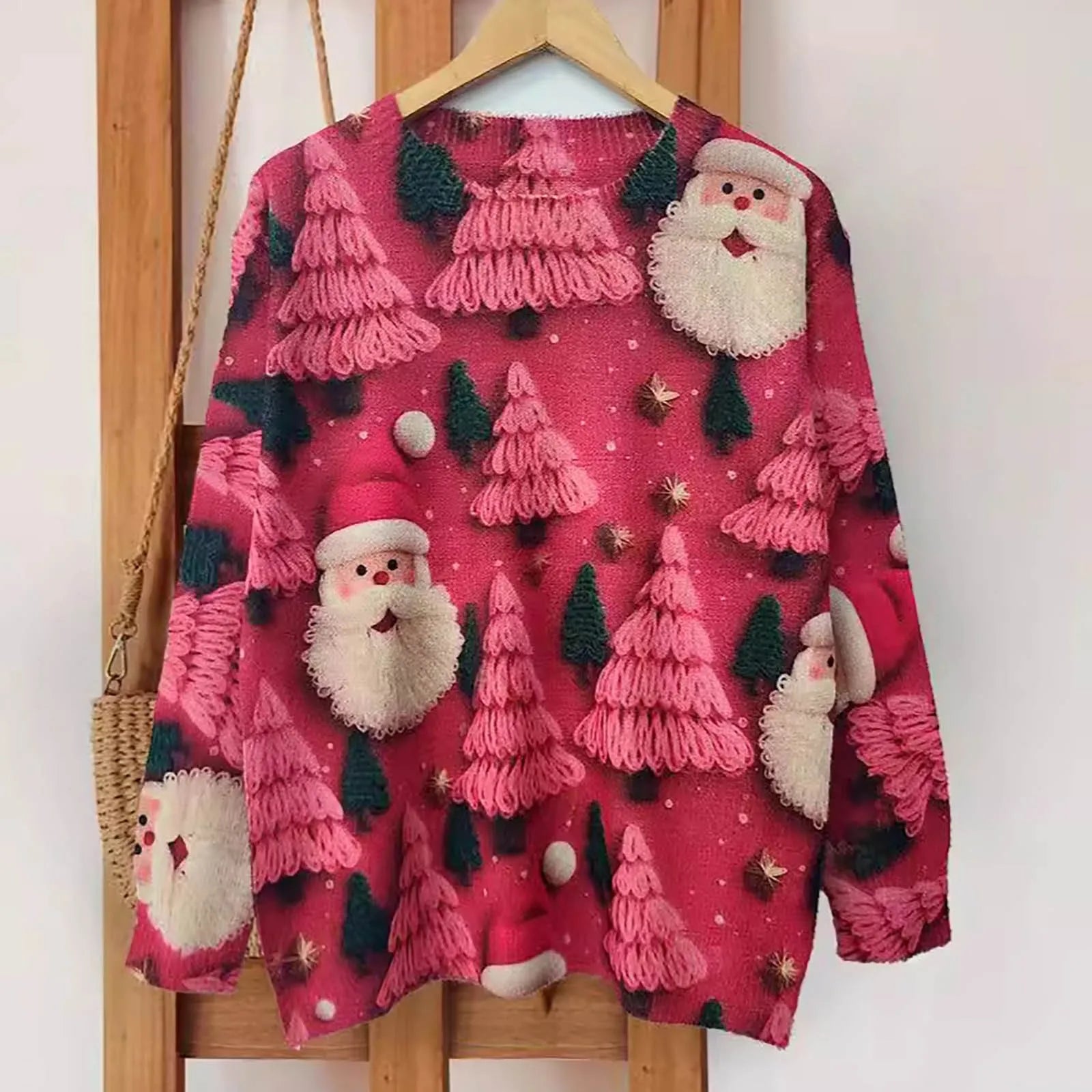 Martha - Rundhals Weihnachtsdruck Langarmshirt