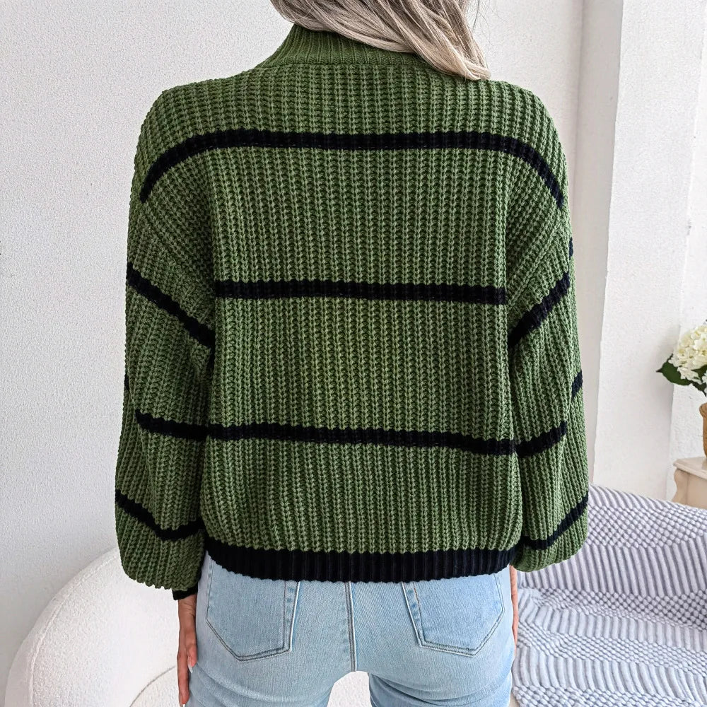 Letecia Minimalistische gestreifte Strickpullover