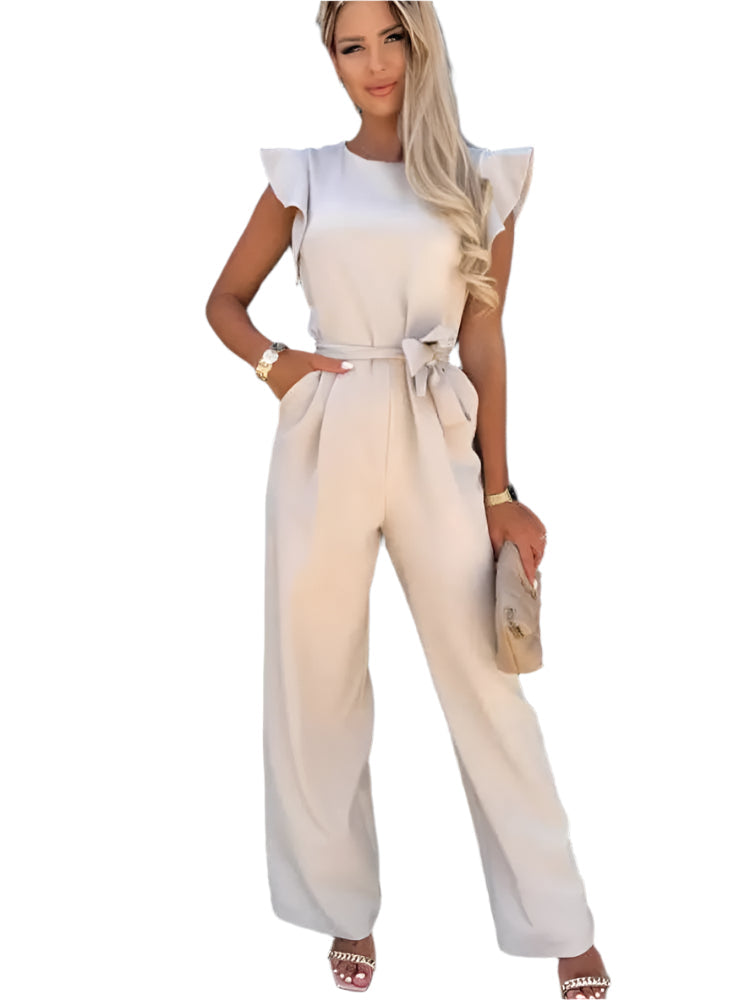 Elvira Eleganter Overall mit Schleifendetail – Luxuriöses Einteiler für Frauen