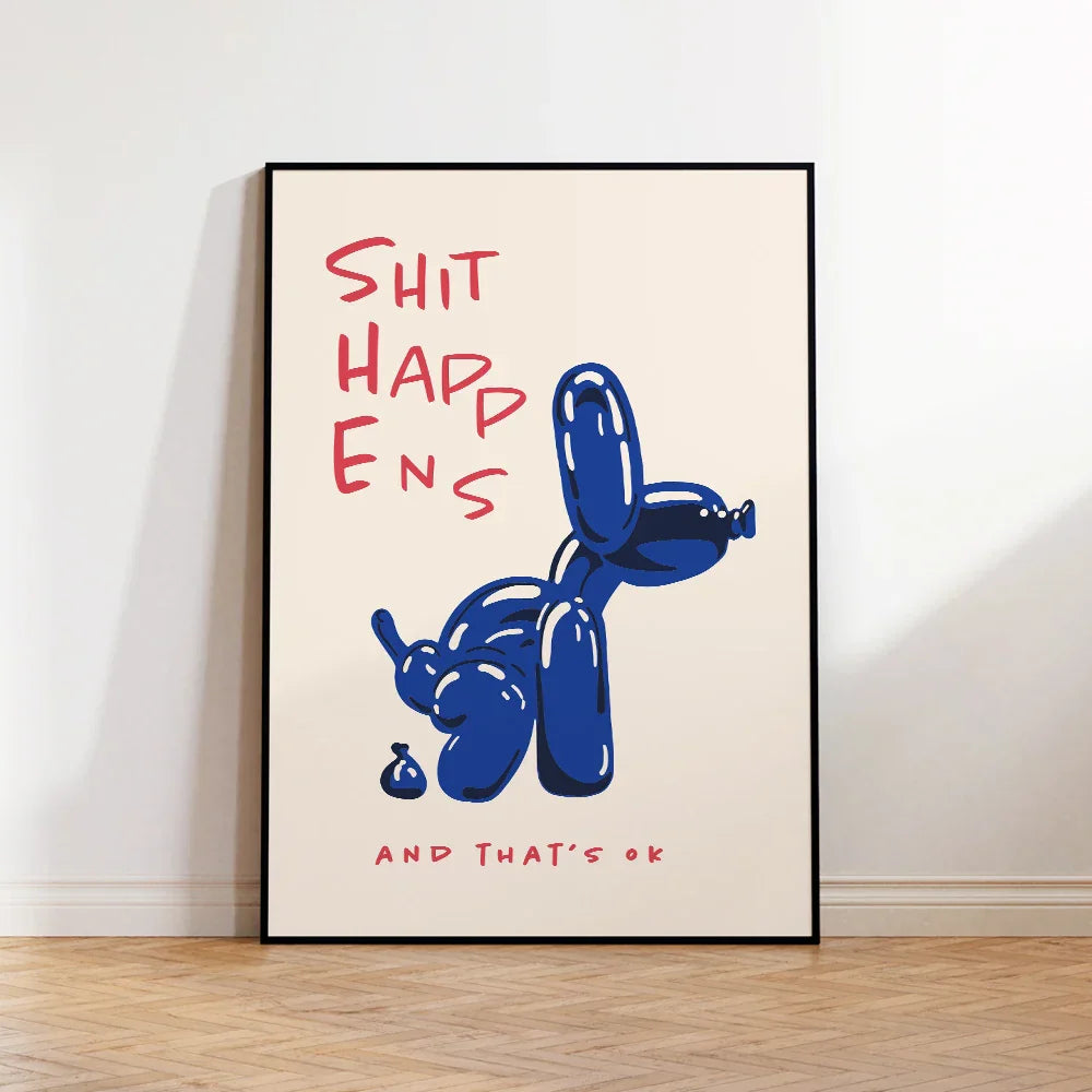 QuirkyFun - Humoristische Wanddekoration Hund Ballon