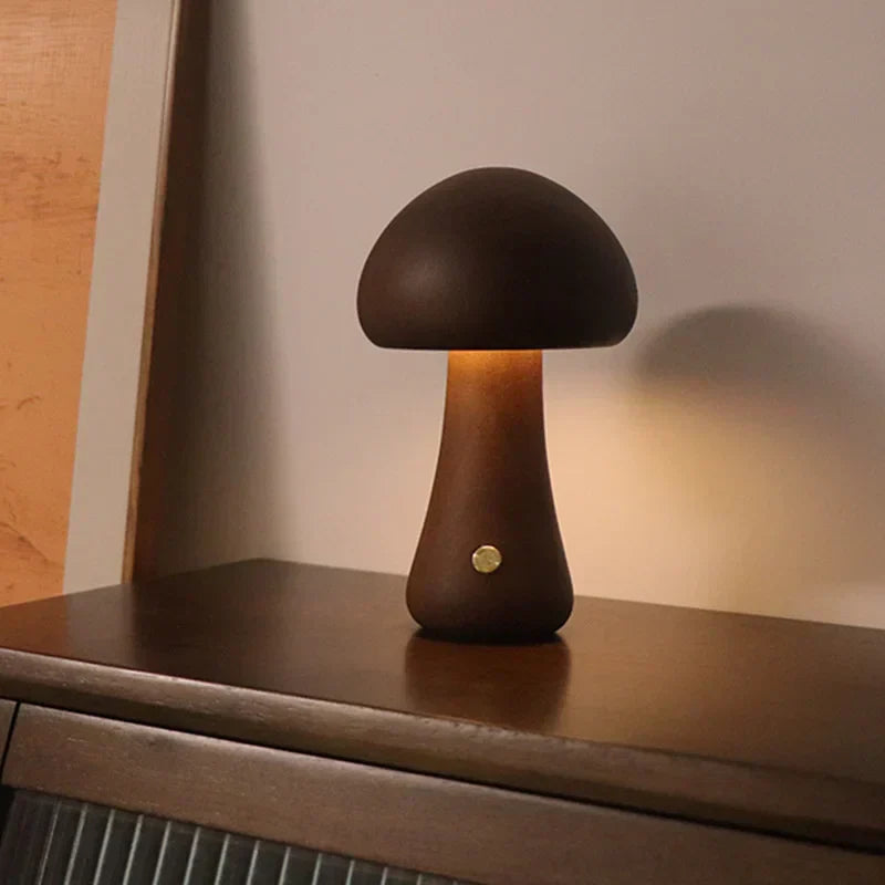 MystiGlow Holzschwamm Tischlampe