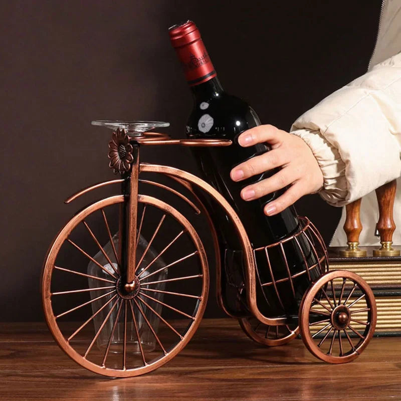 Pedal&Pour - Vintage Weinregal mit Glashaltern