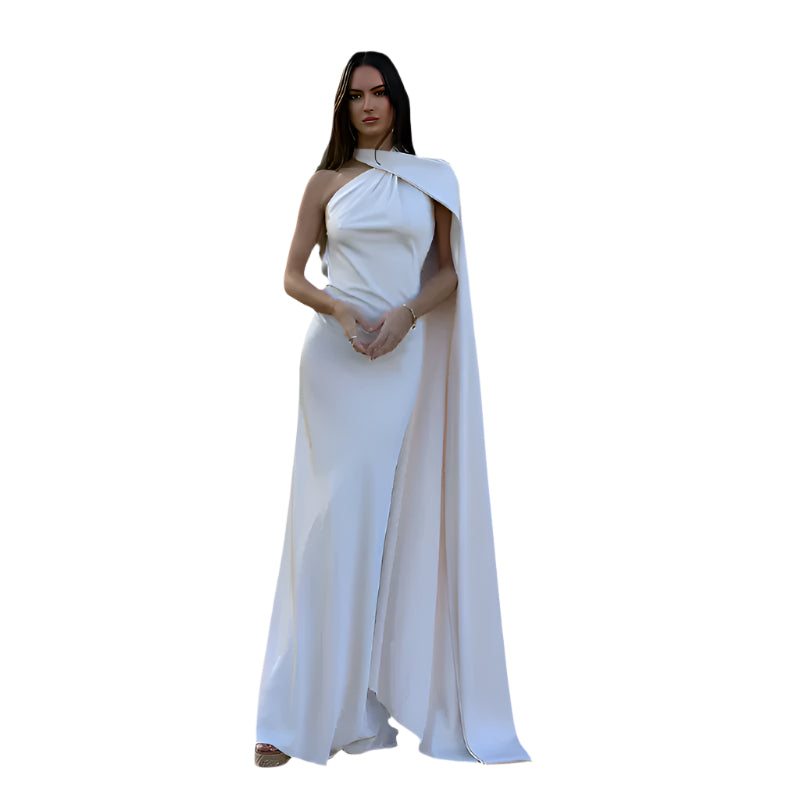 Elégance Nocturne – Elegantes Abendkleid mit Bindeschnitt und offenem Rücken