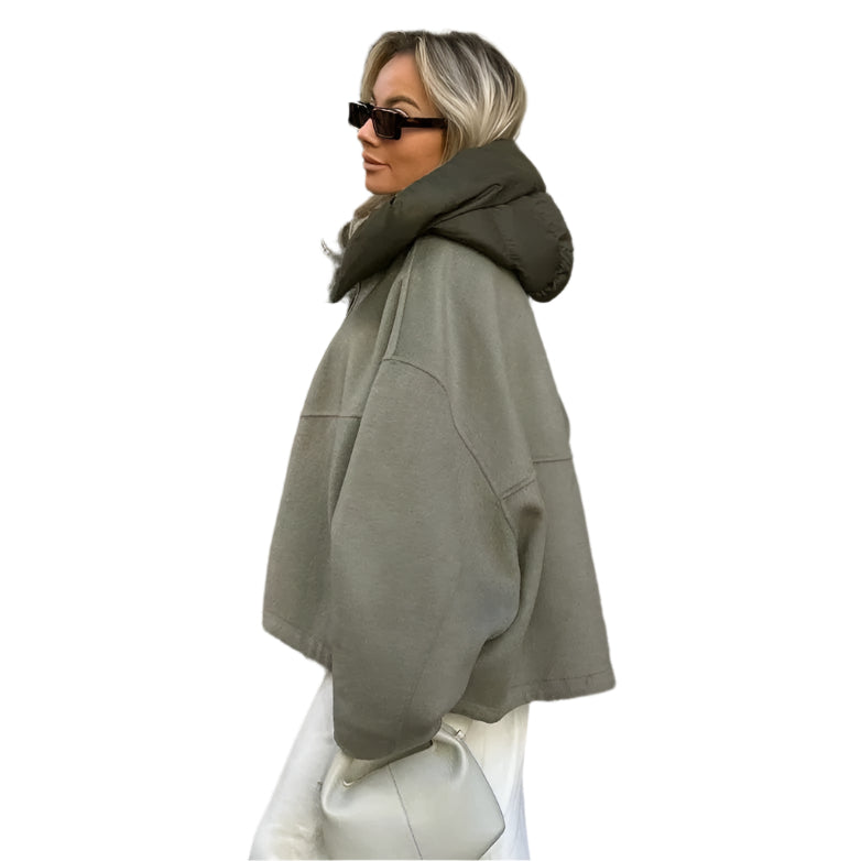 Pierre - Stilvolle cropped Jacke mit abnehmbarer Pufferkapuze
