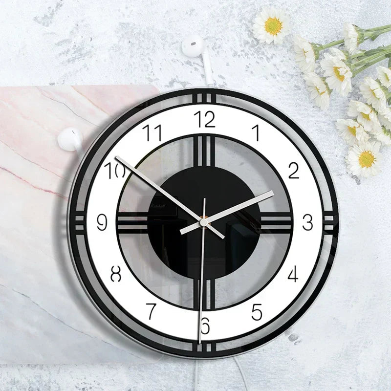 Monochrome Harmonie – Modern minimalistische Wanduhr