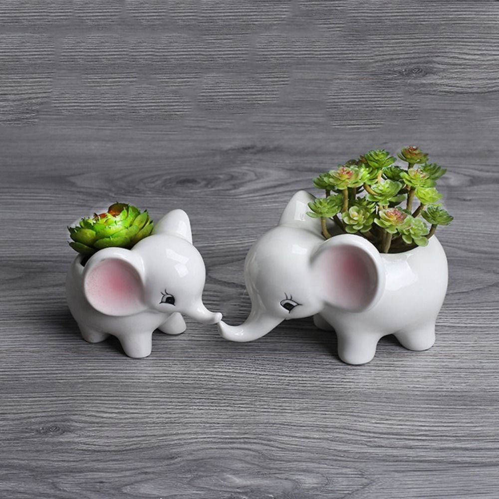 ElephantElegance Skulpturaler Blumentopf – Moderner Dekorativer Elefanteninspirierter Stil