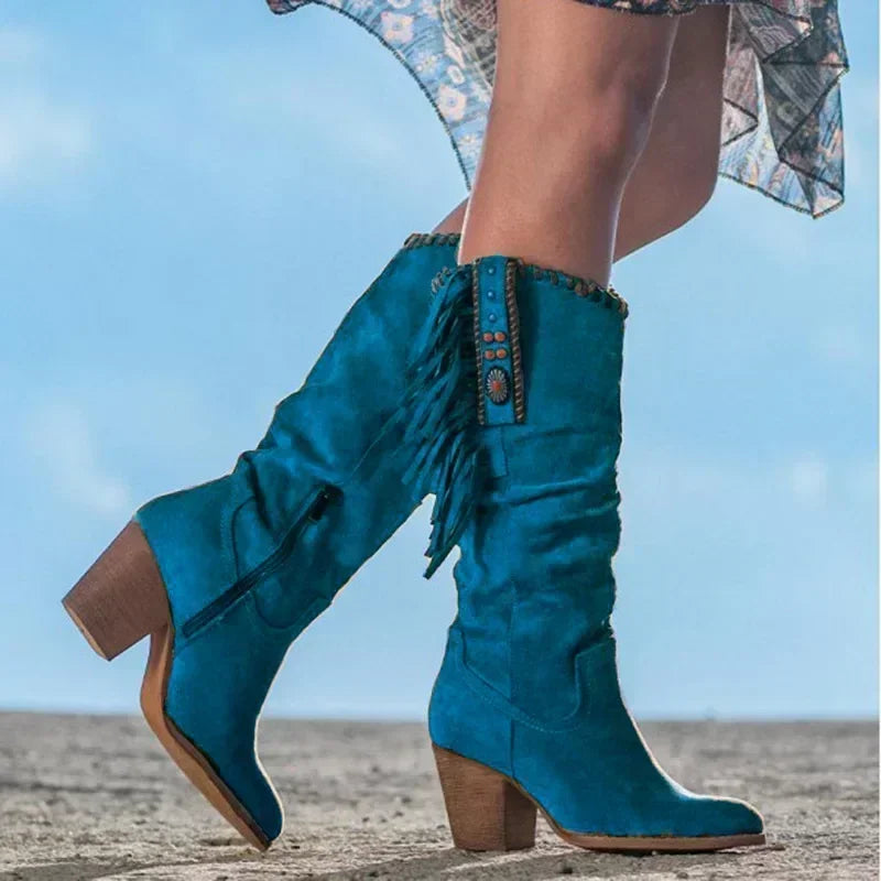 Sierra High Western Stiefel für Frauen – Retro-inspirierte Hohe Cowboystiefel
