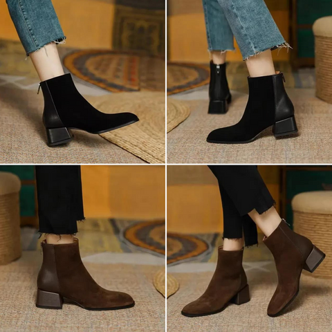 Ida - Bequeme Ankle Boots mit rutschfester Reißverschluss und runder Spitze