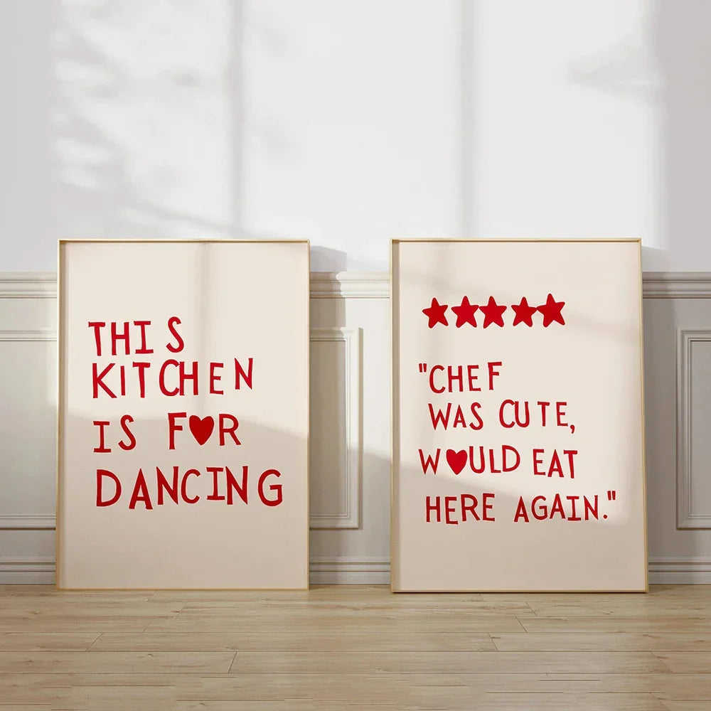 KitchenWhimsy - Legesyg Wanddekoration mit Lebensmittelpostern