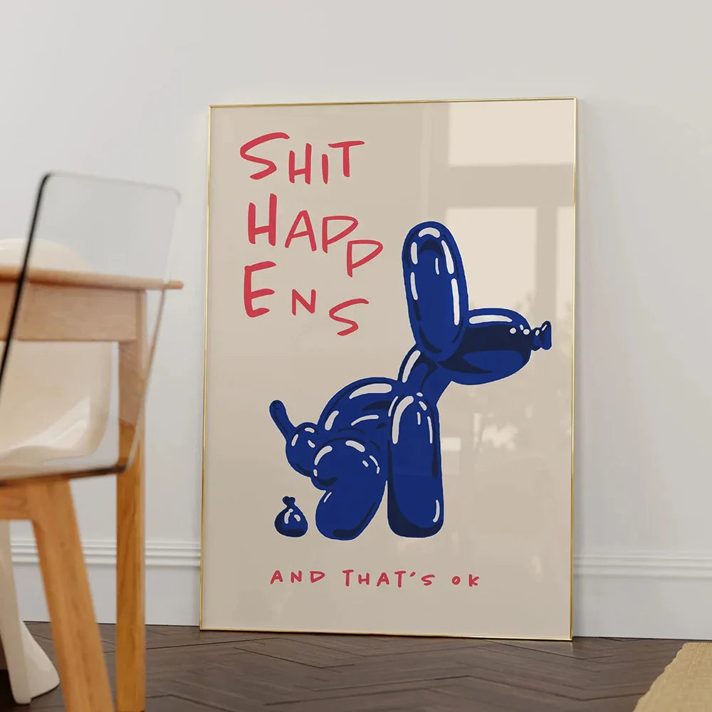 QuirkyFun - Humoristische Wanddekoration Hund Ballon