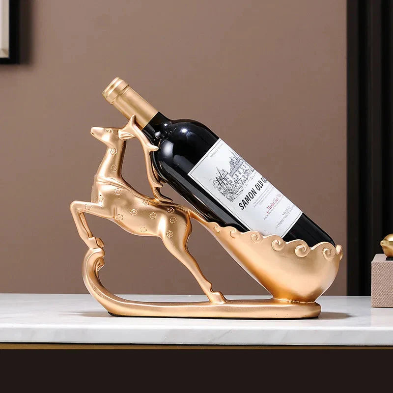 NobleStag Elegante Hirsch Weinflaschenhalter – Stilvolle Dekoration für Tisch & Zuhause