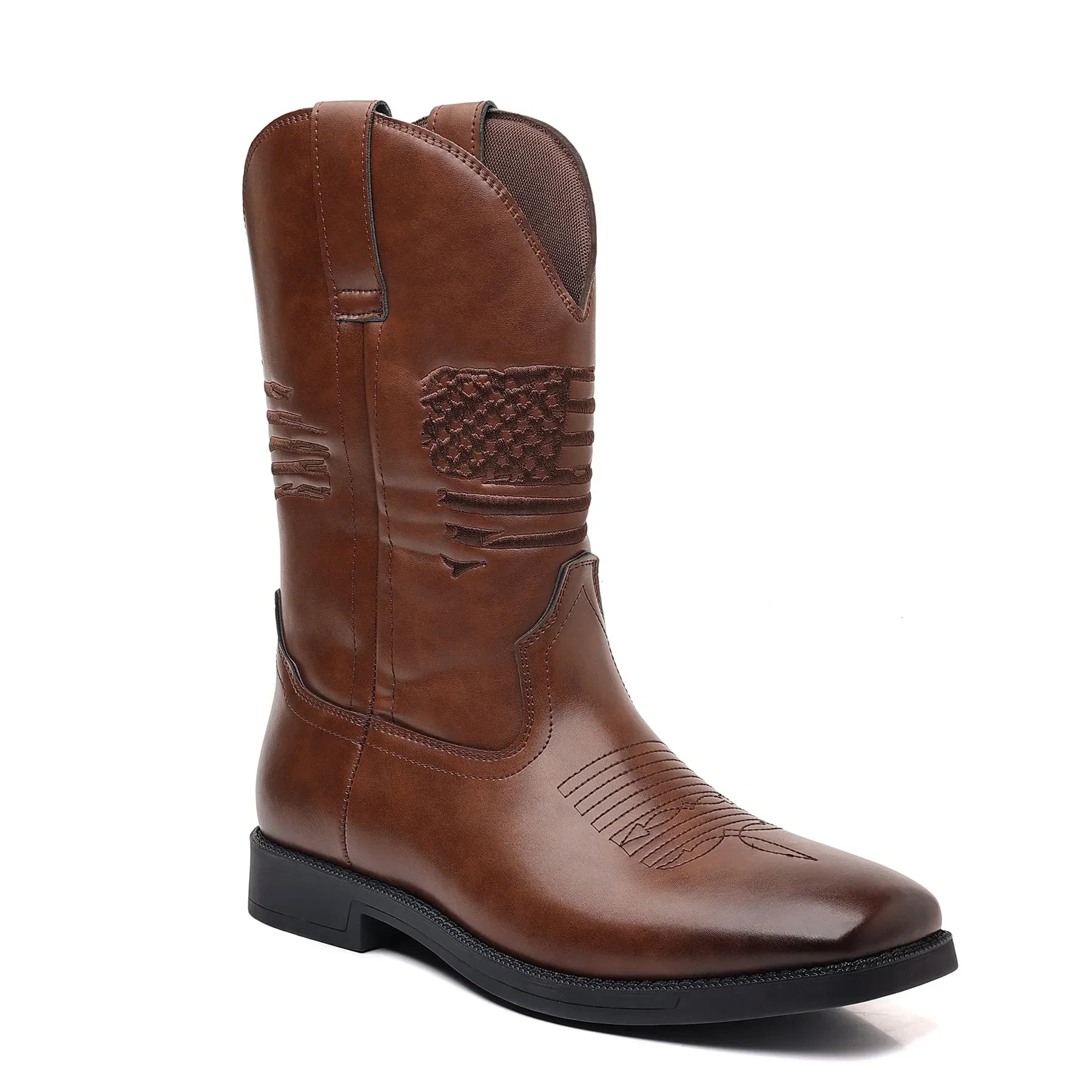Theo - Bestickte retro westliche Cowboystiefel für Männer