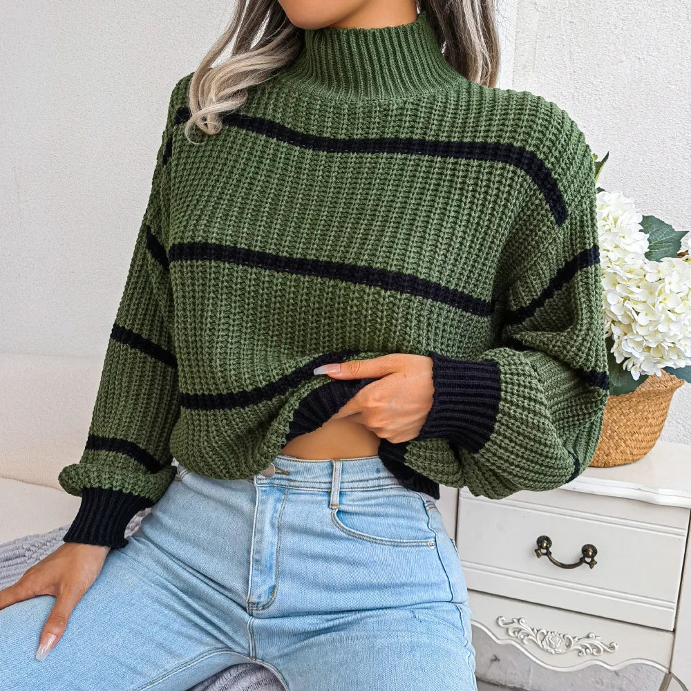 Letecia Minimalistische gestreifte Strickpullover