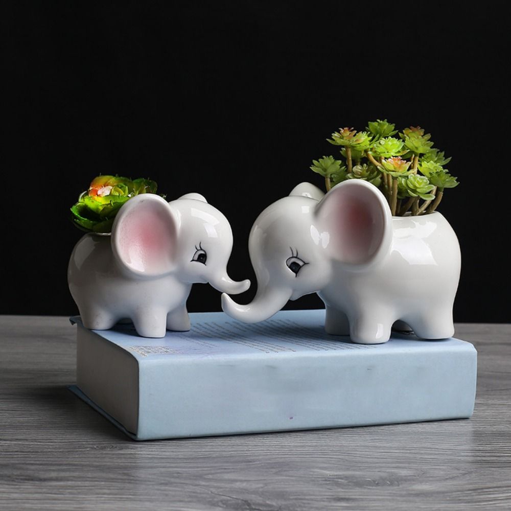 ElephantElegance Skulpturaler Blumentopf – Moderner Dekorativer Elefanteninspirierter Stil