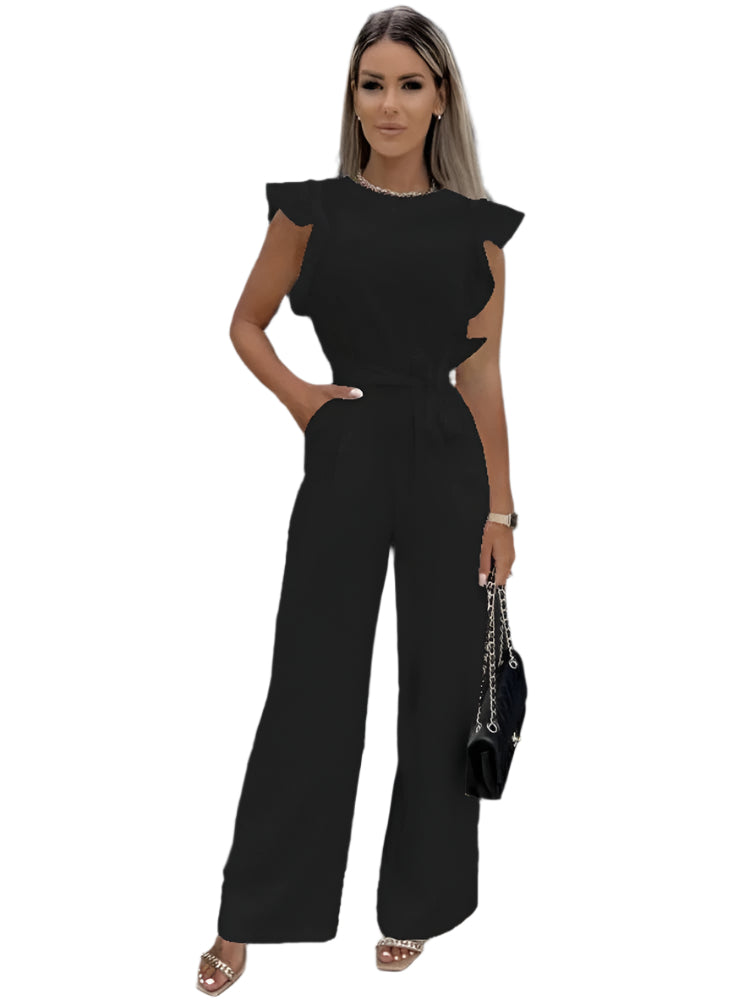 Elvira Eleganter Overall mit Schleifendetail – Luxuriöses Einteiler für Frauen