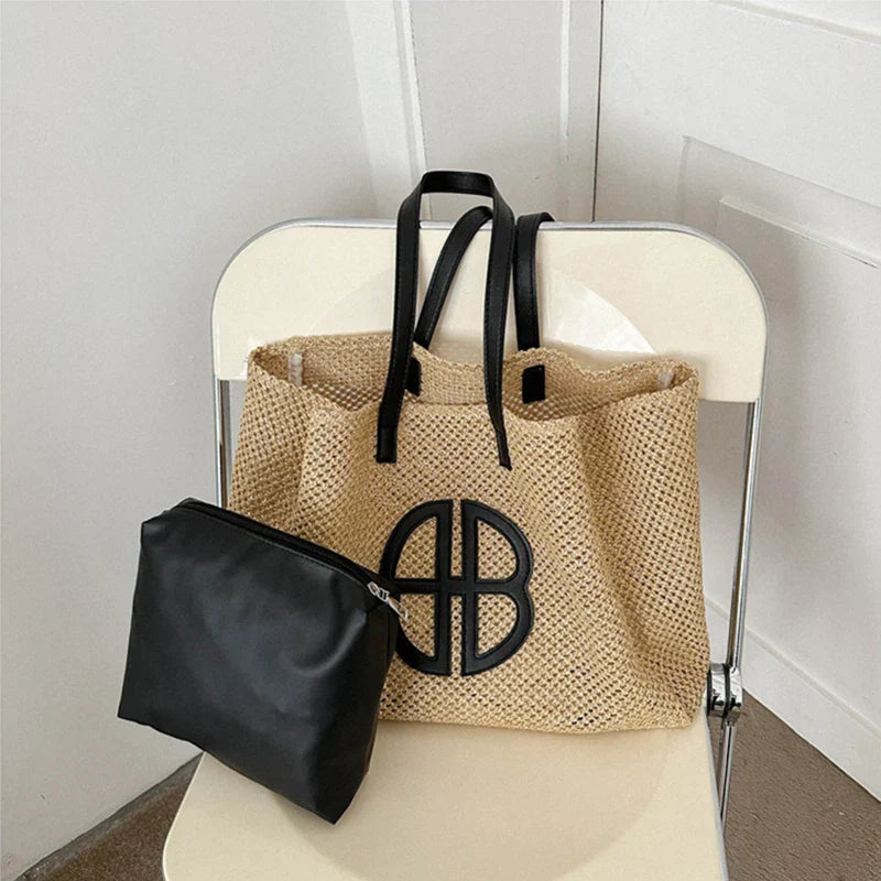 Strohhollow Designer Freizeit Strandtasche