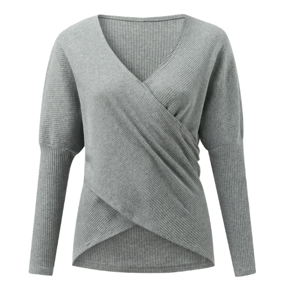 Olga Cross Pullover med V-hals