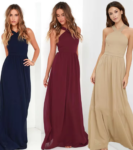 Leoney Luxus Langes Kleid | Mühelose lässige Eleganz für jeden Anlass
