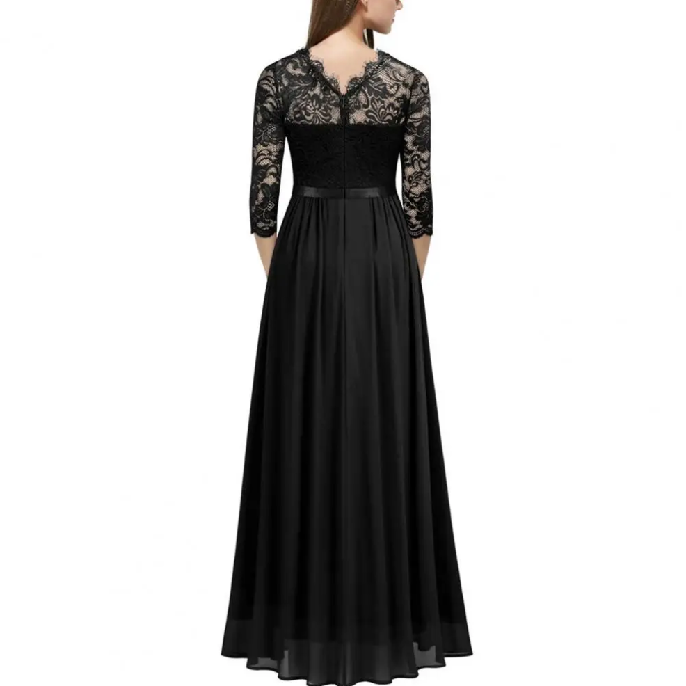 Kale - Elegante Maxikleid mit flatternden Spitzenärmeln