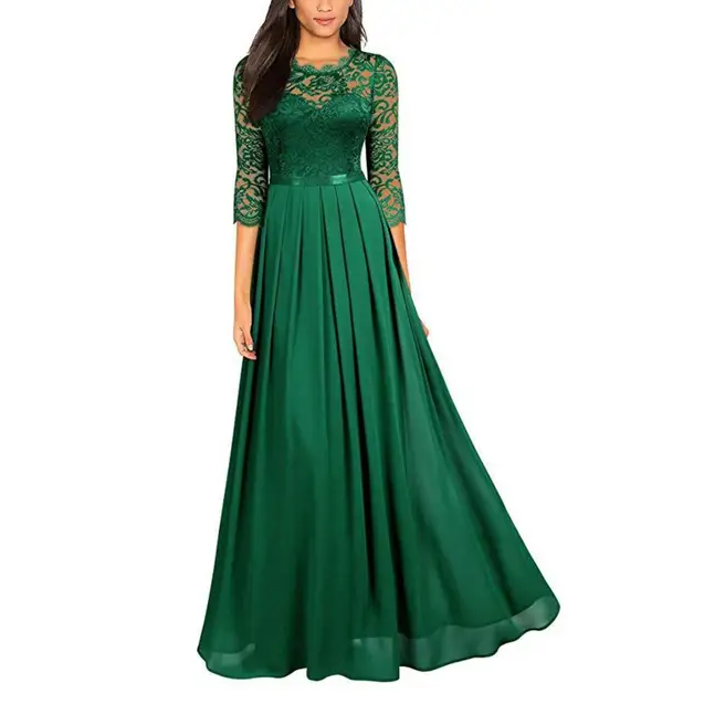 Kale - Elegante Maxikleid mit flatternden Spitzenärmeln