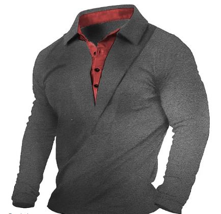 Conan Slim-Fit Langarm-Sweatshirt mit Knopfleiste