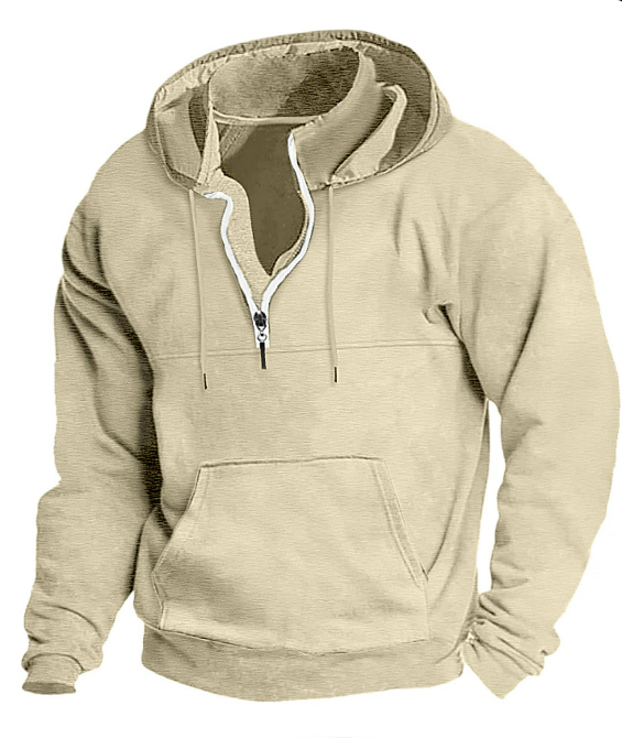 Hans - Hoodie mit halbem Reißverschluss und Taschen