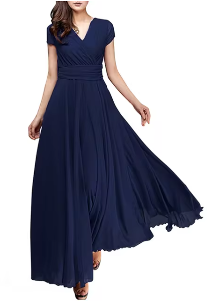 Claire Glamour | V-Ausschnitt Langes Abendkleid