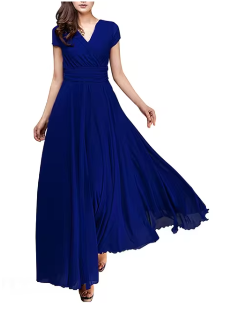 Claire Glamour | V-Ausschnitt Langes Abendkleid