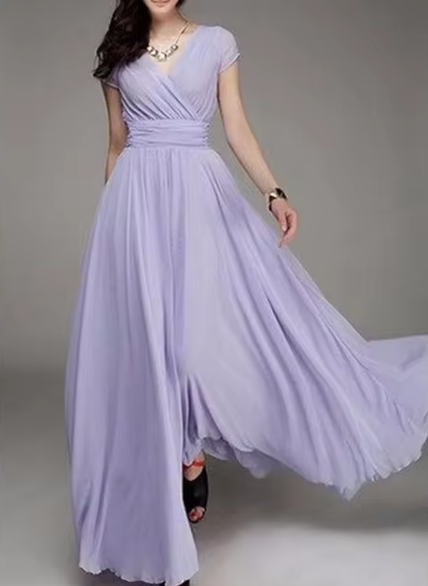 Claire Glamour | V-Ausschnitt Langes Abendkleid