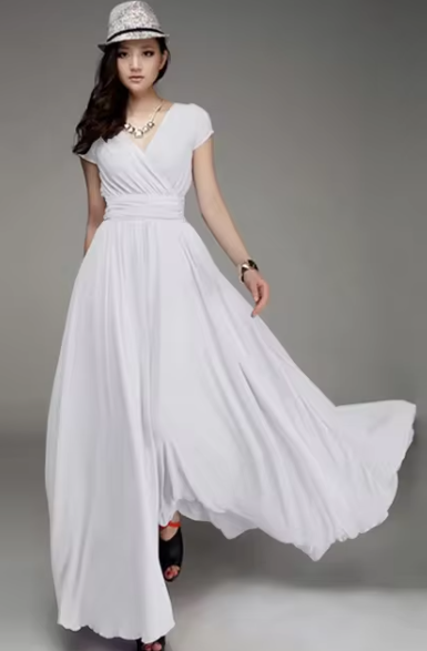 Claire Glamour | V-Ausschnitt Langes Abendkleid