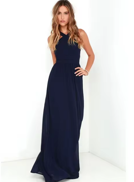 Leoney Luxus Langes Kleid | Mühelose lässige Eleganz für jeden Anlass