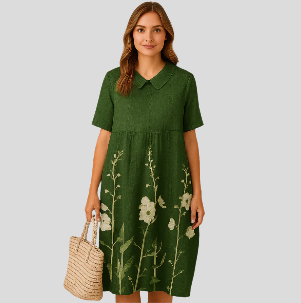 Elena Bloom Freizeit-Midikleid – Blumiges leichter Sommerkleid für Eleganz