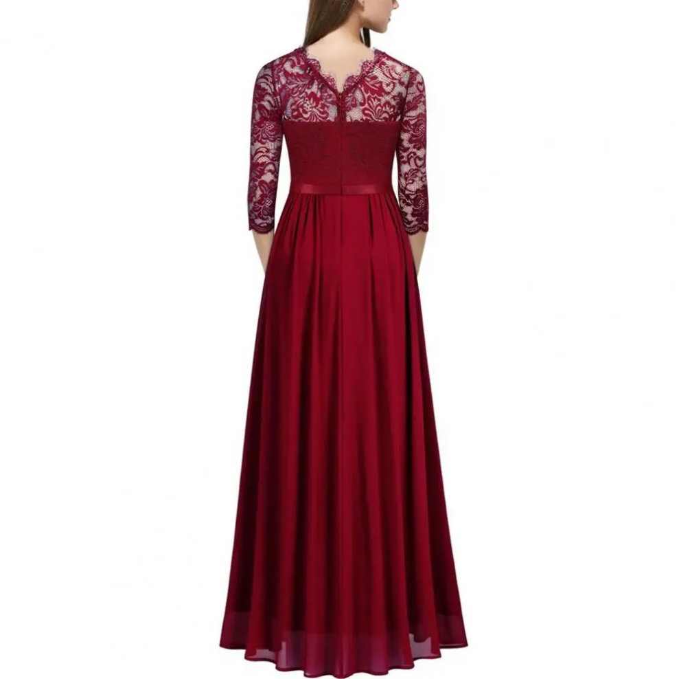 Kale - Elegante Maxikleid mit flatternden Spitzenärmeln