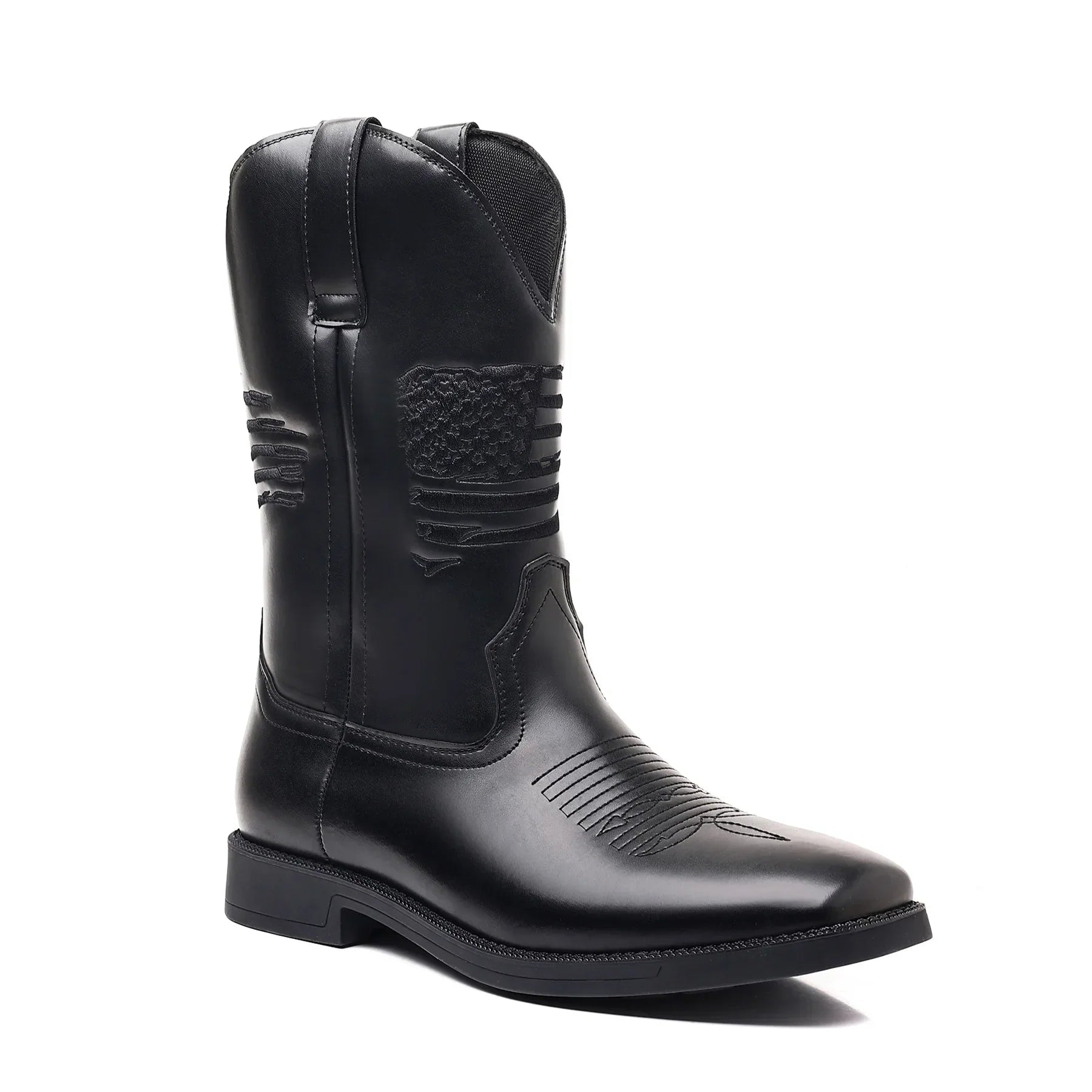 Theo - Bestickte retro westliche Cowboystiefel für Männer