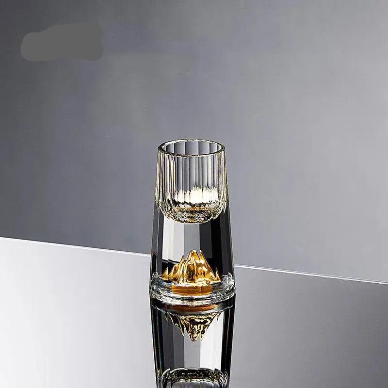 Auragold - Kristallshotglas mit echtem Goldflocken