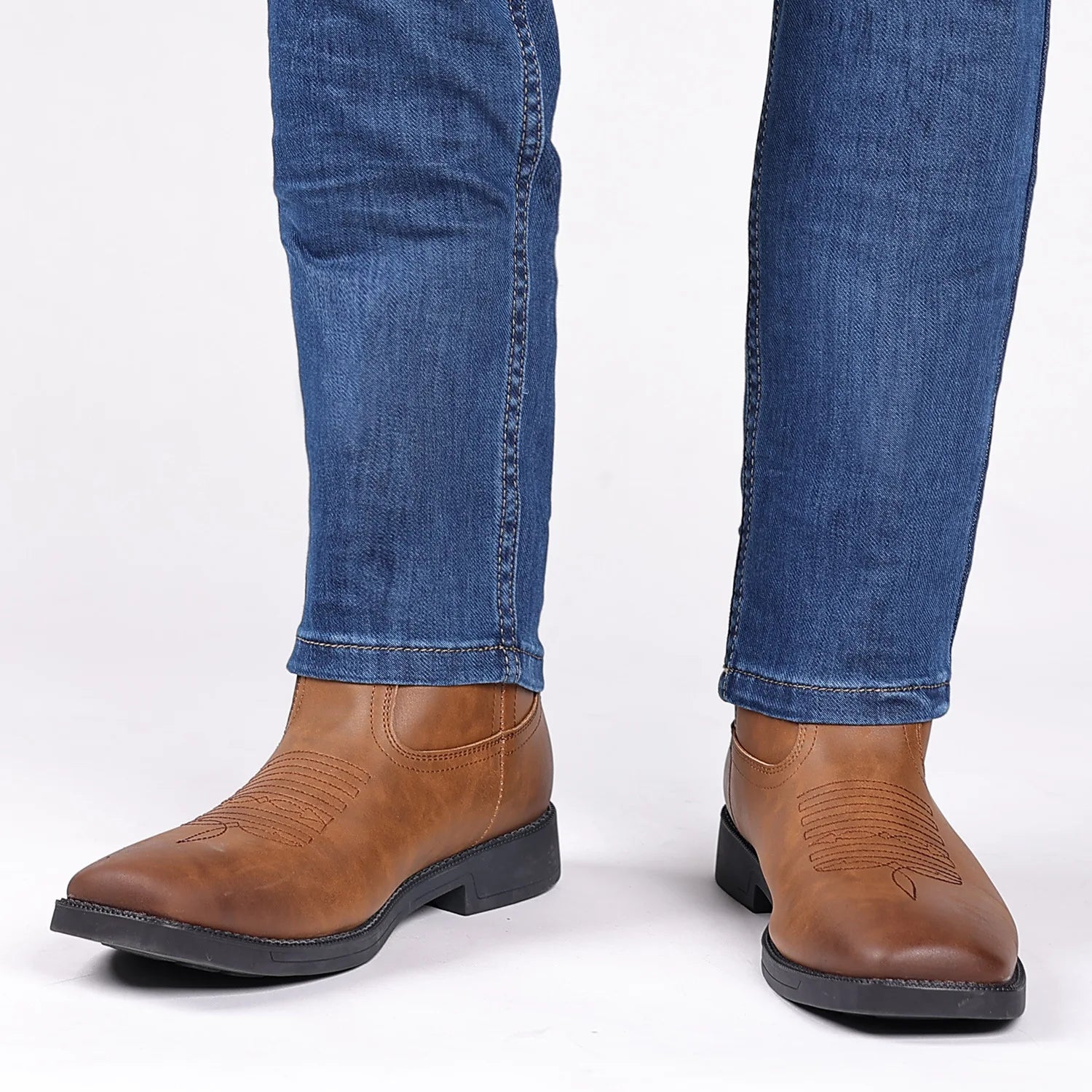 Theo - Bestickte retro westliche Cowboystiefel für Männer