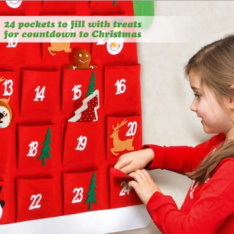 Filz Adventskalender Stoff Weihnachtsanhänger Weihnachtsmann Ornamente