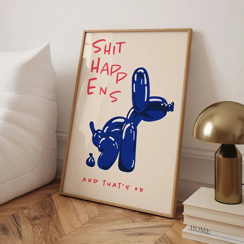 QuirkyFun - Humoristische Wanddekoration Hund Ballon
