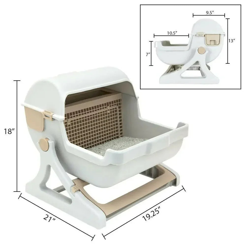 WhiskerEase – Selbstreinigendes Katzentoilettenset – Intelligentes Hygieneschüssel-System für Kätzchen und Haustiere