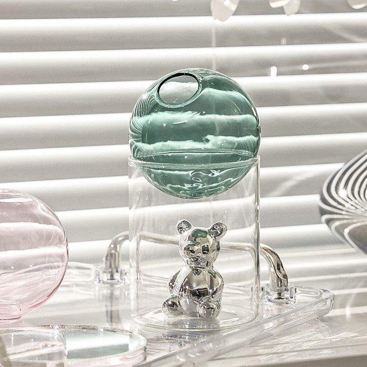 BearBliss - Dekoratives Glasvasen-Set mit niedlichen Bärenfiguren