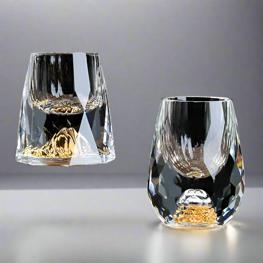 Auragold - Kristallshotglas mit echtem Goldflocken