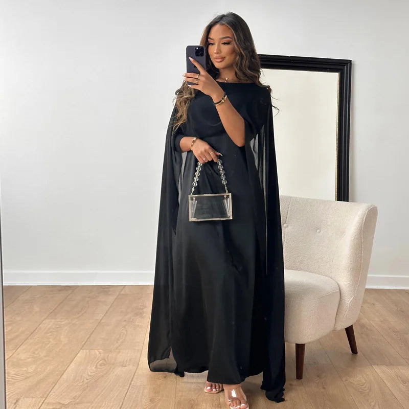 Jennifer - Elegantes Cape Maxi Kleid