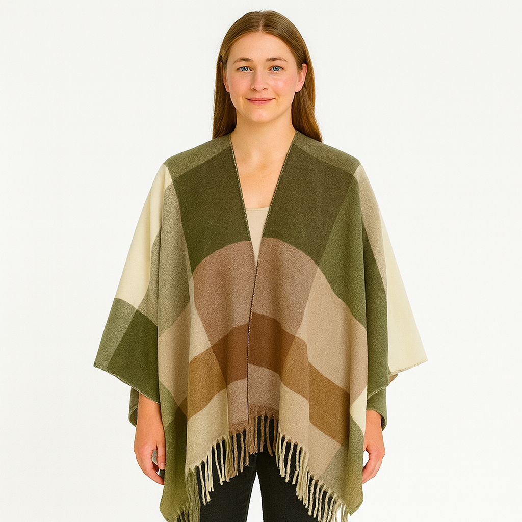 Selina | Geometrischer Schal-Cardigan mit offener Vorderseite
